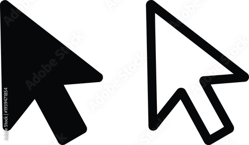 Modern computer mouse cursor icons for digital design