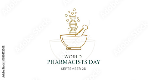 Mortar and Pestle with Medicine Illustration.