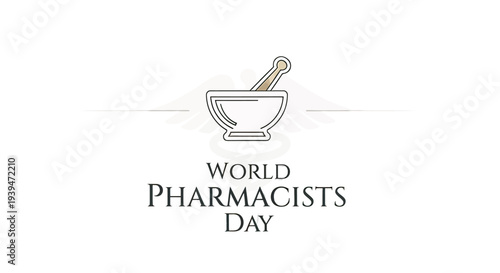 Mortar and Pestle Illustration for Pharmacists Day.