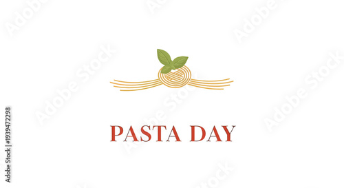 Pasta Day Illustration with Fresh Pasta.