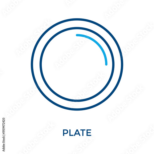 Plate Icon Outline Color Style. Vector Illustration For Graphic Design