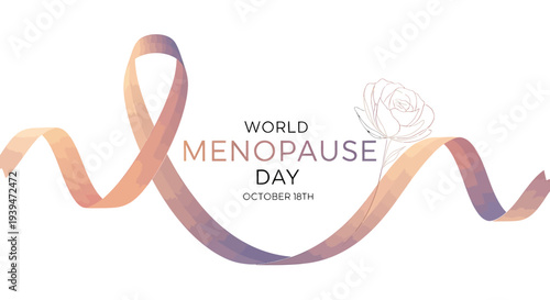 Ribbon Symbolizing Menopause Awareness Campaign.