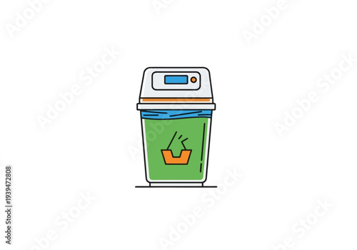 Modern Recyclable Waste Bin Container for Environmental Protection and Cleanliness Concepts