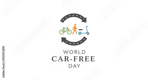 World Car Free Day Logo Design.
