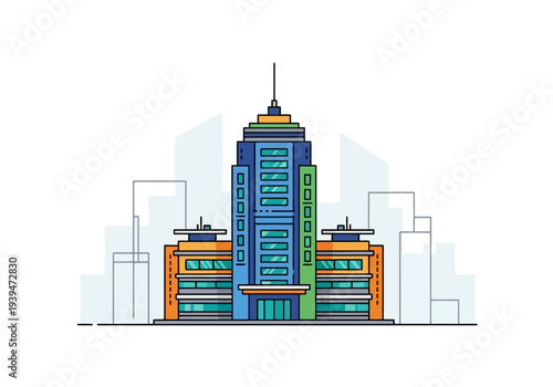 Modern Skyscraper Building Office Architecture Corporate Business Center Architecture Design Elements Urban Environment