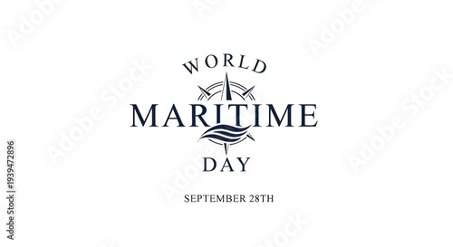 World Maritime Day Logo Text Design.