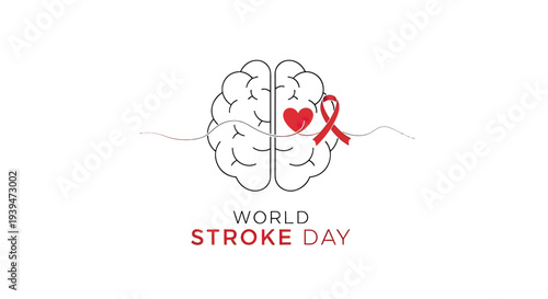 World Stroke Day Brain Illustration Design.