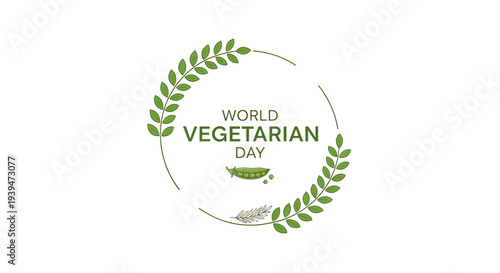 World Vegetarian Day Logo Design Element.