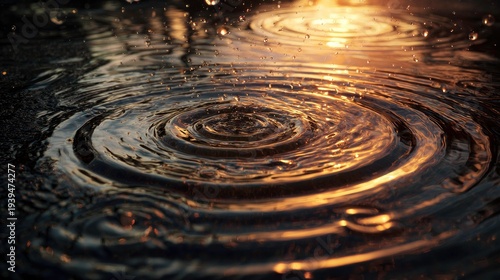 Golden Ripples on Water Surface at Sunset