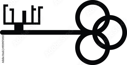 Key with City Skyline Icon.