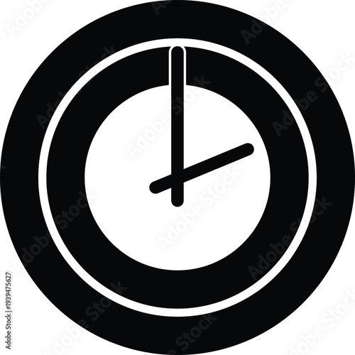Clock Time Silhouette Icon.