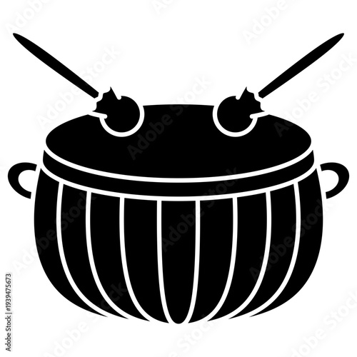 drum traditional music instrument vector illustration