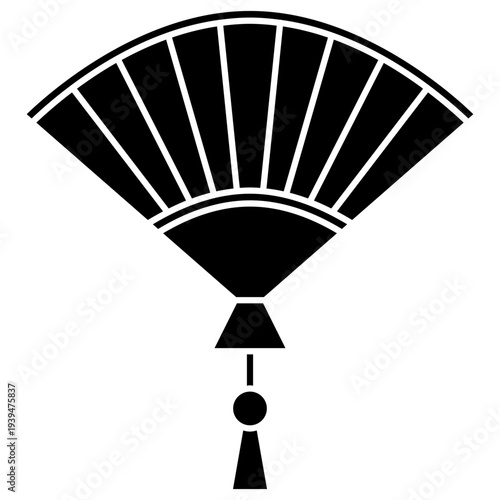 chinese hand fan vector icon