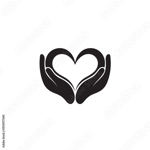 Red heart shape made of hands forming a romantic symbol of love and passion for a 3d Valentine's Day holiday design