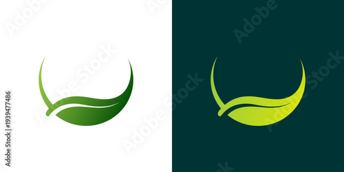 Leaf frame circle icon logo isolated graphic