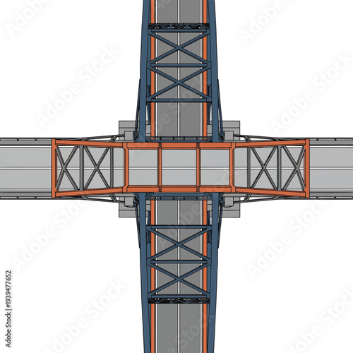 Steel Bridge Structure with Truss Design.