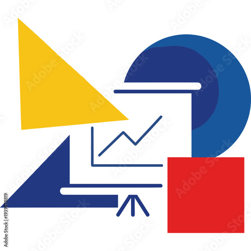 Modern Chart Illustration: A vibrant illustration showcasing a chart with an upward trend, highlighting growth, progress, and success in a contemporary design.