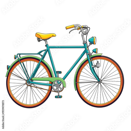 Vintage Style Bicycle with Yellow Seat.
