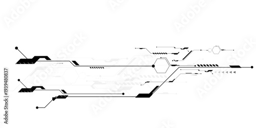 Abstract digital technology futuristic internet network speed connection white and black background.
