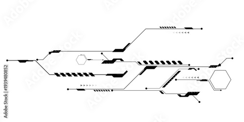 Abstract digital technology futuristic internet network speed connection white and black background.