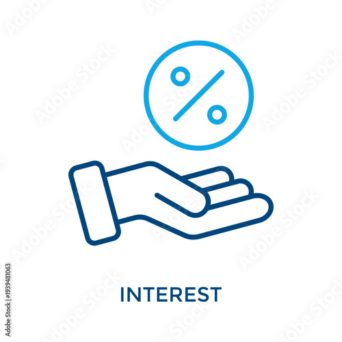 Interest Icon Outline Color Style. Vector Illustration For Graphic Design