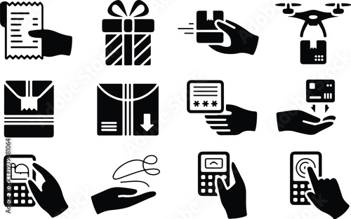 Shop Collection Silhouette Icon Set 