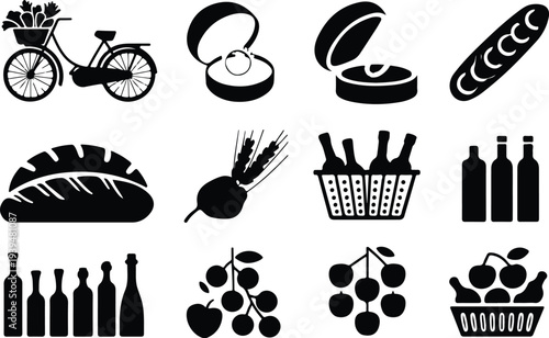 Shop Collection Silhouette Icon Set 