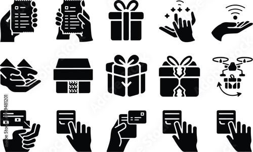 Shop Collection Silhouette Icon Set 