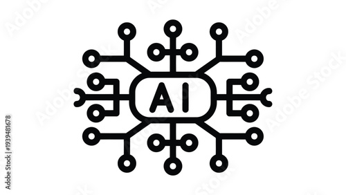 Modern illustration of artificial intelligence network connectivity
