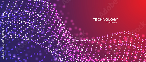 background digital data structure consist dot elements future vector