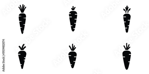 Six black silhouettes of ancient trilobite fossils icon.