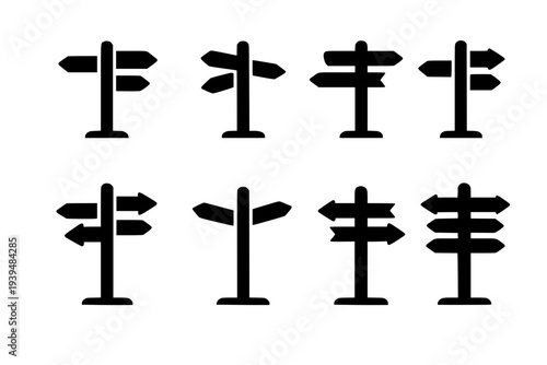 Simple Direction Signs Set