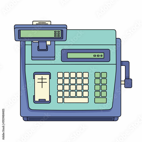 Cash Register Machine with Digital Display.