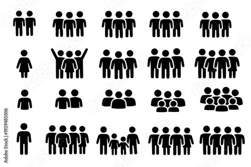 Group of People Icons Set