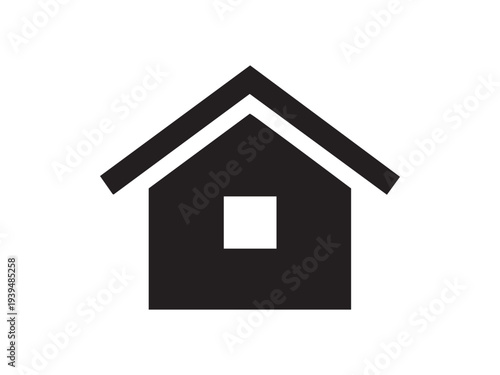 Simple house icon solid black vector graphic silhouette residential home