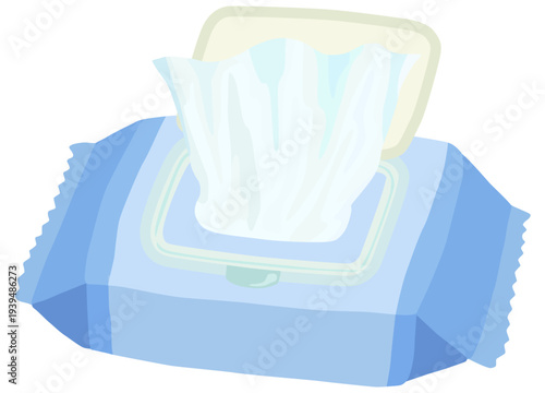 ウェットティッシュのイラスト ベクター素材
