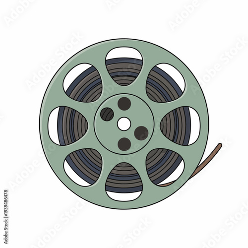 Film Reel with Exposed Film Inside.