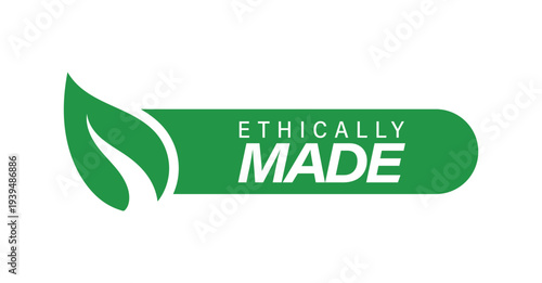 Earth friendly organic sticker with leaf design for environmental protection products and sustainable brand marketing