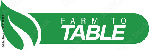 Farm to table green banner for local organic food business and sustainable agricultural produce marketing