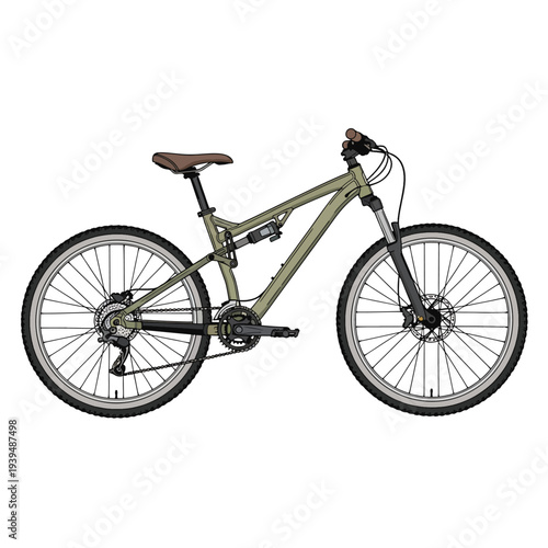 Mountain Bike with Suspension Fork and Gears.