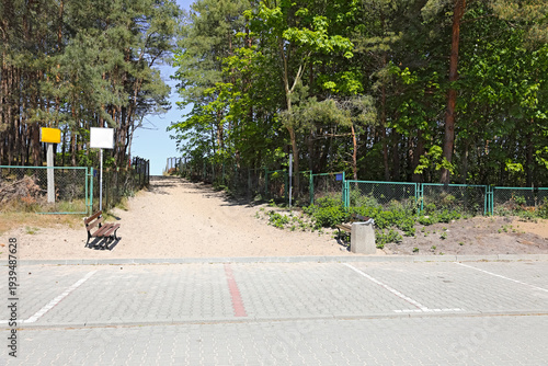 The sandy path runs through the park, connecting the Baltic Sea beach to Mielno, a seaside town in Poland