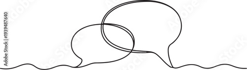 Discussion icon set.   Chat Conversation Speech Bubbles Line Icon     Black icon on white background.