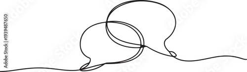 Discussion icon set.   Chat Conversation Speech Bubbles Line Icon     Black icon on white background.