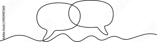 Discussion icon set.   Chat Conversation Speech Bubbles Line Icon     Black icon on white background.