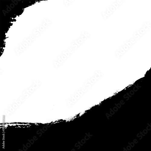 Black brush stroke bottom background with copy space