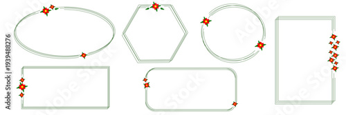 Set of decorative geometric frames and borders. Elegant shapes for labels, invitations, cards, certificates and design templates. Isolated vector collection.