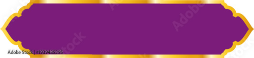 Luxury Purple and Gold Islamic Text Box Title Frame Border