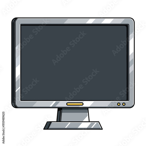 Modern Computer Monitor with Blank Screen.
