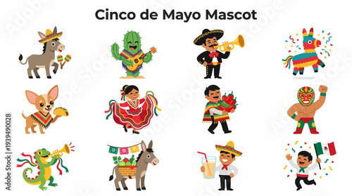 Cinco de Mayo Icons: Mexican Celebration Characters & Symbols