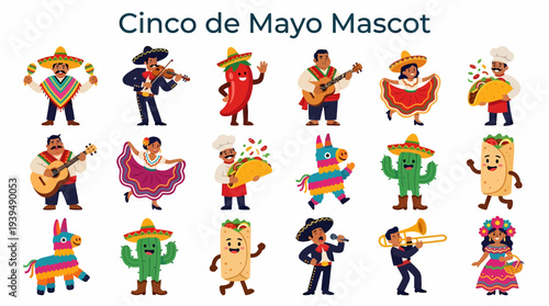 Cinco de Mayo Mascots: Mexican Culture Characters
